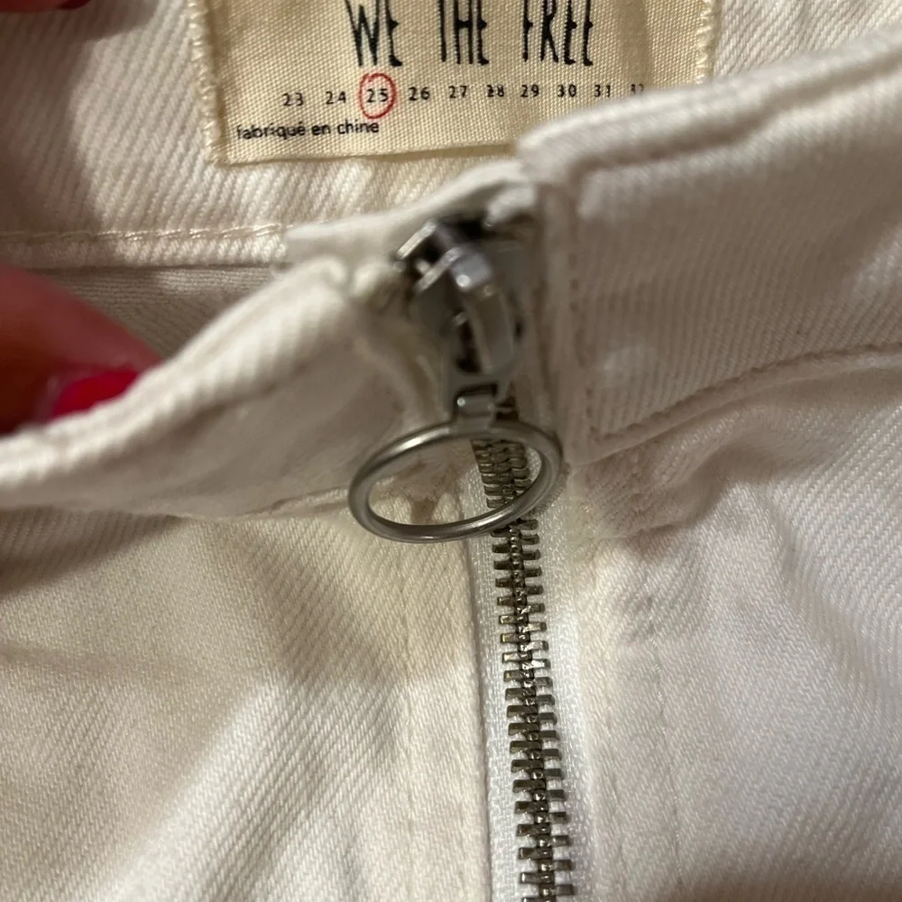Free People Vintage White Zip It Up Mini Skirt Sz 25 NWT